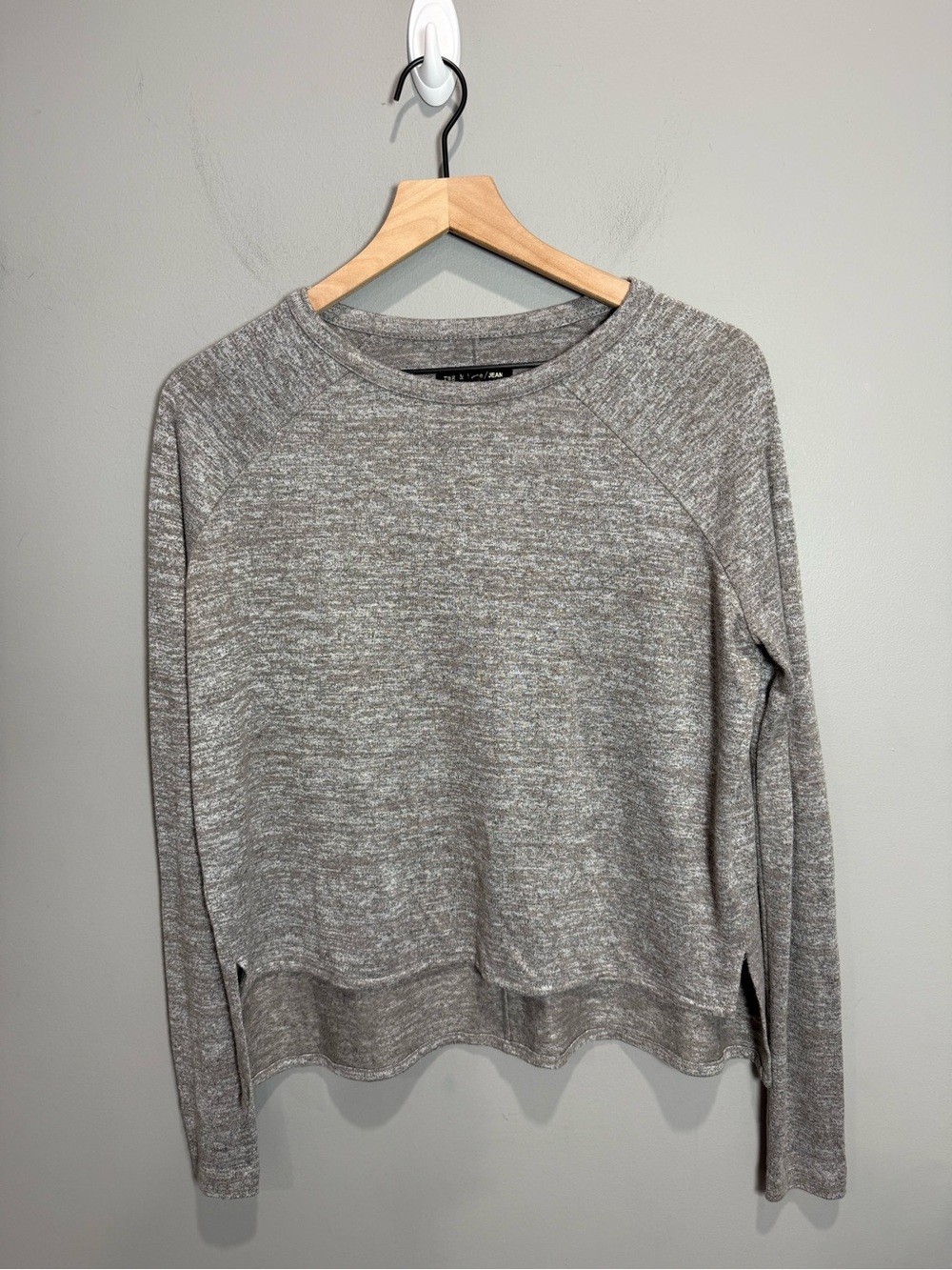 rag & bone JEAN Gray Marled High Low Long Sleeve Top XS